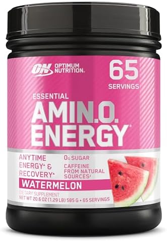 Optimum Nutrition Amino Energy - Pre Workout with Green Tea, BCAA, Amino Acids, Keto Friendly, Green Coffee Extract, Energy Powder - Watermelon, 65 Servings (Packaging May Vary)