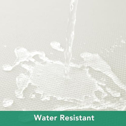 Biscaynebay Textured Fabric Round Tablecloths 90", Ivory Water Resistant Washable Table Cloths Circle Folding Table Covers Linen for Dining, Kitchen, Wedding, Parties etc