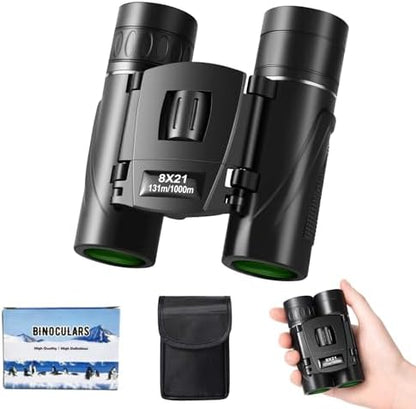 8x21 Mini Lightweight Binoculars, Compact Pocket Binocularsfor Adults Kids, Small Protable Binoculars for Bird Watching Travel Opera Theater Sports Scenery