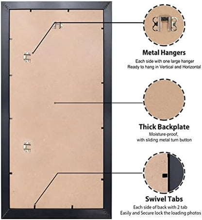 LaVie Home 8x24 Picture Frame Black, Panoramic Picture Frame for Wall Decoration, Classic Black Minimalist Style Suitable for Decorating Houses, Offices, Hotels（1 Pack）