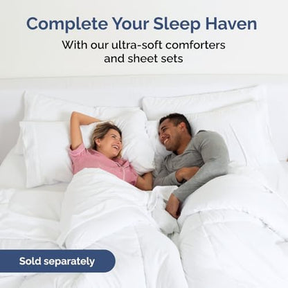 Wrap Around Dust Ruffle Bed Skirt - White - for Queen Size Beds with 15 Inch Drop - Easy Fit Elastic Strap - Adjustable Pleated Bedskirt w/Brushed Fabric - Wrinkle Free - for Women, Men, Kids & Teens