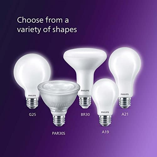 Philips LED 60W A19 8-Pack Ultra Definition (2700K) 800 Lumen (8W = 60W) Dimmable Frosted Flicker-Free Light Bulbs