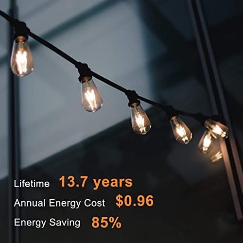 TJOY Edison Light Bulbs 60W Equivalent, Dimmable Vintage LED Light Bulbs, E26 Medium Base, Warm White 2700K, ST58, 8W, 800LM, 80+ CRI, Antique Decorative Filament LED Bulb, Clear Glass, 6 Pack