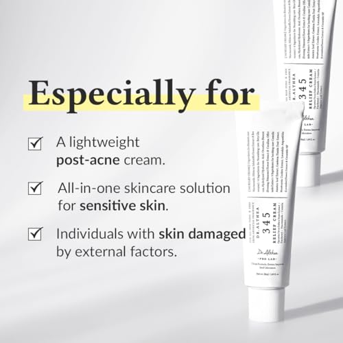 Dr.Althea 345 Relief Cream, Daily Face Moisturizer, Blemish Relief Care, Soothing Recovery & Moisture, Korean Vegan Skin Care for All Skin Types, 1.69 Fl Oz (Pack of 1)
