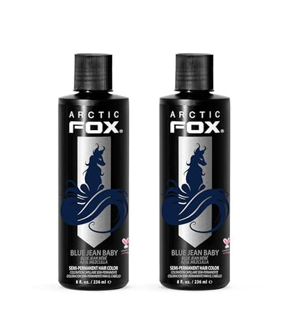 Arctic Fox Semi-Permanent Hair Dye, Vegan & Cruelty-Free, Conditioning, Ammonia-Free, Peroxide-Free, Blue Jean Baby, Long-Lasting Vibrant Color, 8 Fl Oz (Pack of 2)