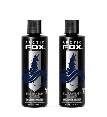 Arctic Fox Semi-Permanent Hair Dye, Vegan & Cruelty-Free, Conditioning, Ammonia-Free, Peroxide-Free, Blue Jean Baby, Long-Lasting Vibrant Color, 8 Fl Oz (Pack of 2)