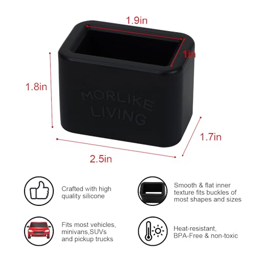 Morlike Silicone Buckle Holder Booster (Black, 3 Pack)