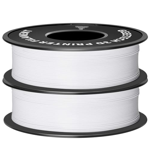Geeetech 3D Printer Filament, PLA Filament 1.75mm Bundle 2kg for 3D Printer,Dimensional Accuracy +/- 0.02 mm (White 2-Pack)