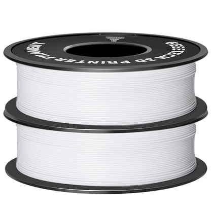 Geeetech 3D Printer Filament, PLA Filament 1.75mm Bundle 2kg for 3D Printer,Dimensional Accuracy +/- 0.02 mm (White 2-Pack)