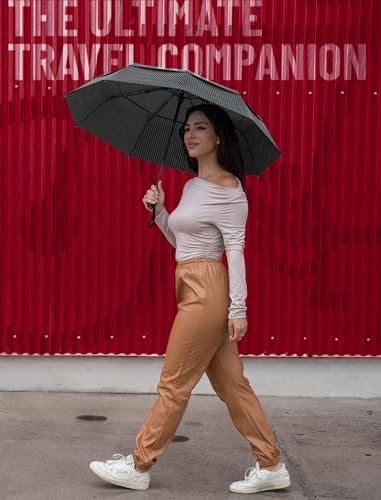 REPEL Windproof Travel Umbrella - Compact & Withstands Winds up to 85MPH , Strongest Premium Auto Folding Umbrella for Rain and Sun - Durable, Light & Portable for Women & Men , Fits Backpack & Cars