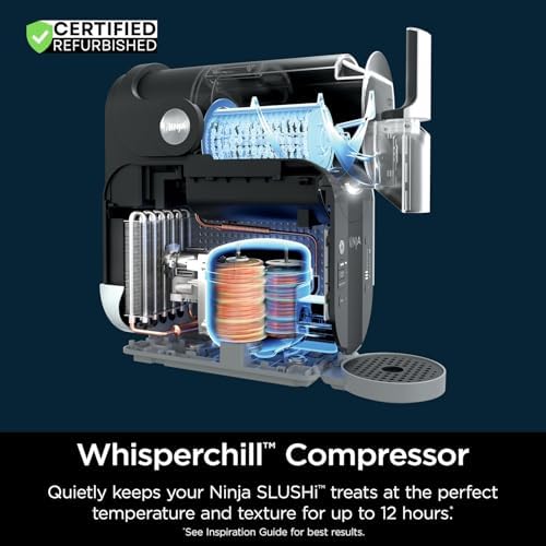 Ninja FS301 Professional Maker with RapidChill Technology, 88 oz Drink & Slushie Machine, 5 Preset Programs, Frozen Margaritas, Frappés, and More, Premium Accents, Black (Renewed)