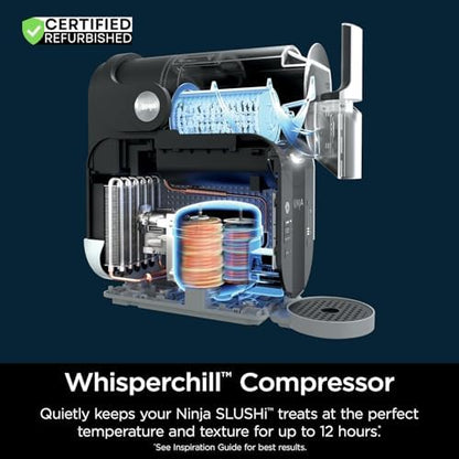 Ninja FS301 Professional Maker with RapidChill Technology, 88 oz Drink & Slushie Machine, 5 Preset Programs, Frozen Margaritas, Frappés, and More, Premium Accents, Black (Renewed)