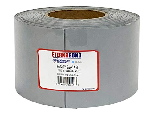 EternaBond RoofSeal Gray 4" x50' MicroSealant UV Stable RV Roof Seal Repair Tape | 35 mil Total Thickness - EB-RG040-50R - One-Step Durable, Waterproof and Airtight Sealant