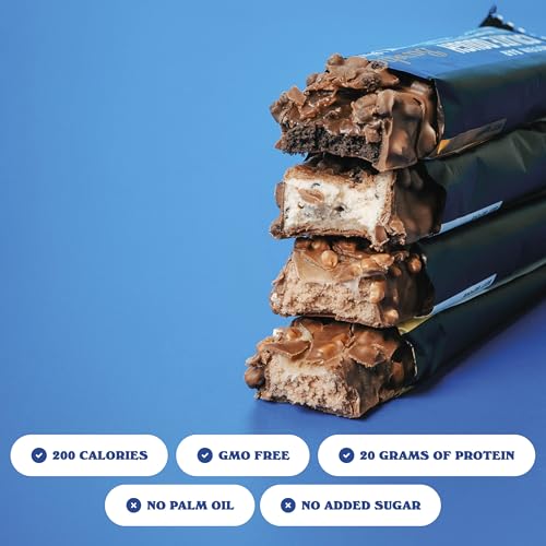 Barebells Protein Bars Variety Pack - 12 Count, 1.9oz Bars - Protein Snacks with 20g of High Protein - Chocolate Protein Bar with 1g of Total Sugars - Perfect on The Go Protein Snack & Breakfast Bars