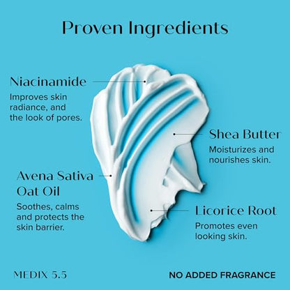 MEDIX Fragrance Free Niacinamide Face Moisturizer + Shea Butter Cream For Face & Body Lotion | Anti Aging Skin Care Firming Cream For Wrinkles, Dark Spots, Large Pores, 15 Fl Oz