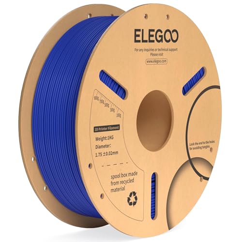 ELEGOO PLA Plus Filament 1.75mm Dark Blue 1KG, PLA+ Tougher and Stronger 3D Printer Filament Dimensional Accuracy +/- 0.02mm, 1kg Spool(2.2lbs) Fits for Most FDM 3D Printers