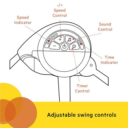 Bright Starts Playful Paradise Portable Compact Automatic Baby Swing with Music, Unisex, Newborn +