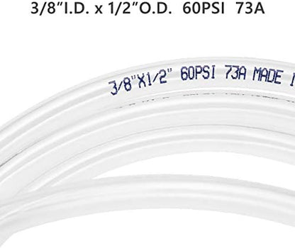 Eastrans 100ft x 3/8" Dia Clear Vinyl Tubing, Flexible Hybrid PVC Tubing Hose, Lightweight Plastic Tube UV Chemical Resistant Vinyl Hose, BPA Free and Non Toxic
