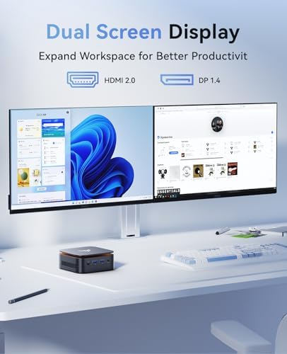 KAMRUI Essenx E1 Mini PC Computer with N97 Processor, 16GB DDR4 RAM 256GB M.2 SSD, Mini Desktop Computer Support Dual 4K, WiFi, Bluetooth, Ethernet, HTPC for Business, Education, Home