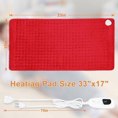 Heating Pad,Electric Heating Pads for Back,Hot Heated Pad for Abdomen,Shoulder,Knee,Multiple Temp and Auto Shut Off