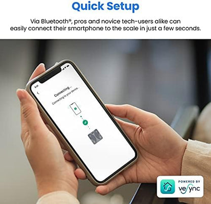 Etekcity Scale for Body Weight, Smart Digital Bathroom Weighing Scales with Body Fat and Water Weight for People, Bluetooth BMI Electronic Body Analyzer Machine, 400lb