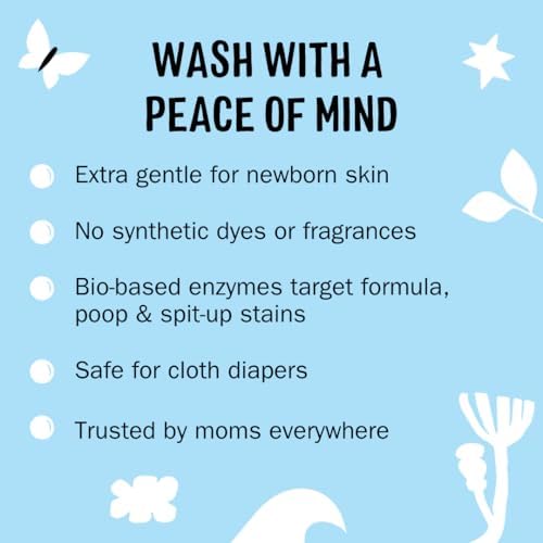 Molly's Suds Baby Liquid Laundry Detergent | Removes Formula, Poop & Spit-Up Stains | Extra Gentle for Infants, Babies, Toddlers (Fragrance Free, 100 Loads)