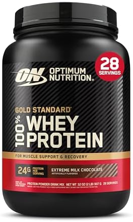 Optimum Nutrition Gold Standard 100% Whey Protein Powder, Extreme Milk Chocolate, 2 Pound (Pack of 1) (Packaging May Vary)
