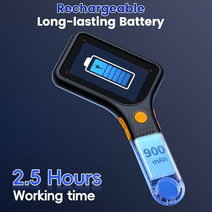 Microscope for Kids Adults - 3 Inch IPS Screen, Ahalfcit Digital Microscope, 500X Handheld Coin Magnifier, 3 Level LED Light, Compatible with Windows, Mac OS (Black)