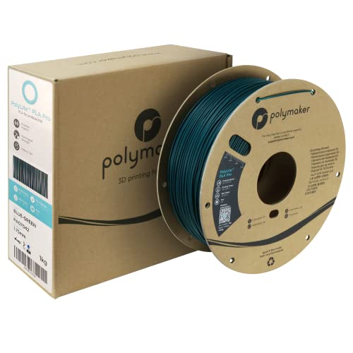 Polymaker PLA PRO Filament 1.75mm 1kg, Tough & High Rigidity Blue-Green 3D Printing Filament, PolyLite PLA PRO 3D Printer Filament 1.75mm, Print with Most 3D Printers