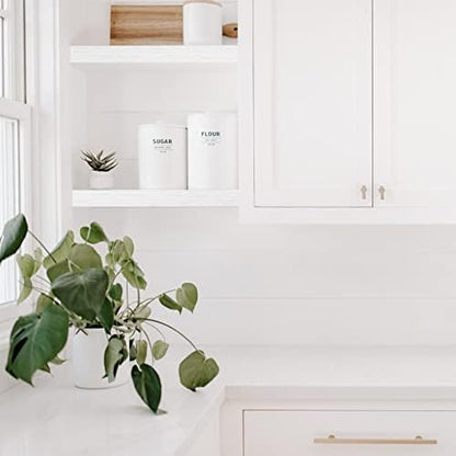 QEEIG White Bathroom Floating Shelves for Wall Shelf Over Toilet Wall Mounted Farmhouse Small 16 inch Set of 2 (008-40W)