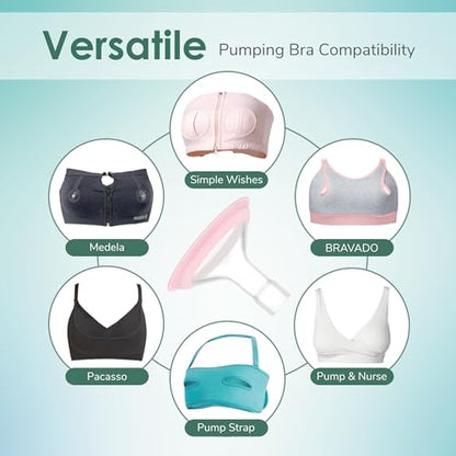 15mm Maymom MyFit Shields, Pano Series; Compatible with Medela Breast Pump- PersonalFit, Freestyle, Harmony, Maxi, Freestyle Flex Connector; Connect to Maymom Widemouth/Narrow Connector, 2pcs