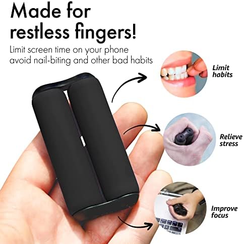 ONO Roller - Handheld Fidget Toy for Adults | Help Relieve Stress, Anxiety, Tension | Promotes Focus, Clarity | Compact, Portable Design (Junior Size/ABS Plastic, Black)