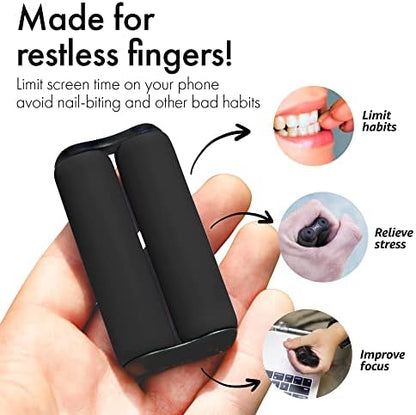 ONO Roller - Handheld Fidget Toy for Adults | Help Relieve Stress, Anxiety, Tension | Promotes Focus, Clarity | Compact, Portable Design (Junior Size/ABS Plastic, Black)