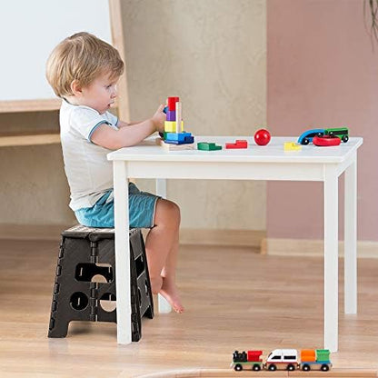 ACSTEP Folding Step Stool - 13 inch Height Premium Heavy Duty Foldable Stool for Adults, Kitchen Garden Bathroom Stepping Stool (1 Pack) Black