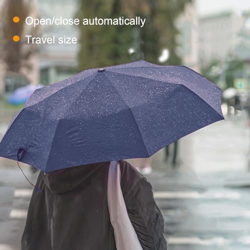 SIEPASA Two Pack The Original Portable Travel Umbrella - Umbrellas for Rain Windproof, Compact Umbrella for Wind and Rain, Backpack, and On-the-Go.(Navy Blue & Navy Blue, 2 Pack)