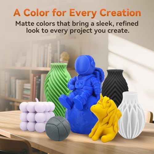 FLASHFORGE PLA Filament 1.75mm +/- 0.02mm, Matte White 3D Printer Filament 1kg (2.2lbs) Spool, Excellent Printing Performance, Easy to Use for Most FDM 3D Printers