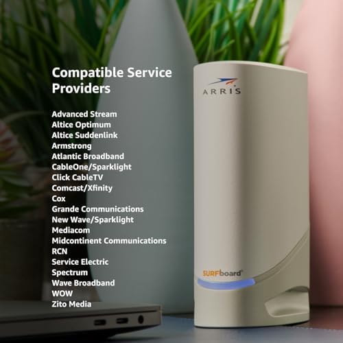 ARRIS (S33) - Cable Modem - Fast DOCSIS 3.1 Multi-Gigabit Cable Modem For Comcast Xfinity, Cox, Spectrum & More 1 & 2.5 Gbps Ports 2.5 Gbps Max Internet Speeds 2 Year Warranty - (No Built-in Wifi)