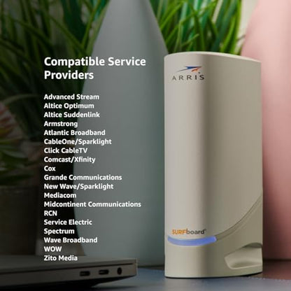 ARRIS (S33) - Cable Modem - Fast DOCSIS 3.1 Multi-Gigabit Cable Modem For Comcast Xfinity, Cox, Spectrum & More 1 & 2.5 Gbps Ports 2.5 Gbps Max Internet Speeds 2 Year Warranty - (No Built-in Wifi)