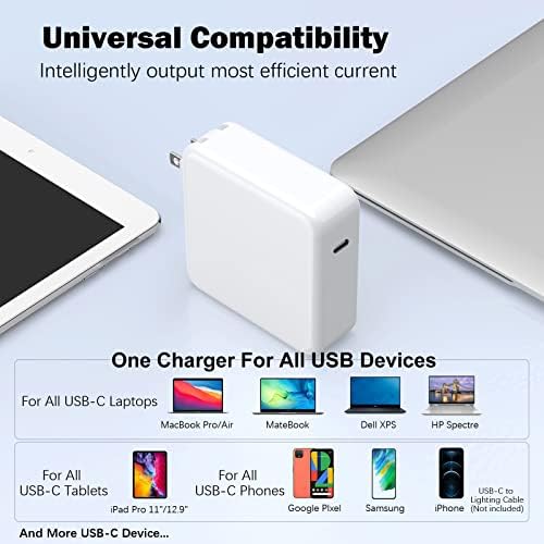 Mac Book Pro Charger - 120W USB C Fast Charger Adapter Compatible with MacBook Pro & MacBook Air 13, 14, 15, 16 inch, iPad Pro, Samsung Galaxy and All USB C Device
