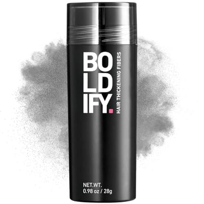 BOLDIFY Hair Fibers (28g) - Fill In Thinning and Fine Hair for an Instantly Fuller, Thicker Look - 14 Shades for Women & Men - Gray