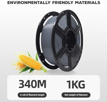 FLASHFORGE PLA Filament 1.75mm, 3D Printer Filament 1kg (2.2lbs) Spool, Dimensional Accuracy +/- 0.02mm, 3D Printing Filament Easy to Use and Fits for Most FDM 3D Printers (Grey)
