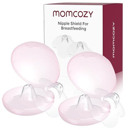 Momcozy Nipple Shield, Floral Contact Nipple Shield for Breastfeeding Moms with Flat or Inverted Nipples, Made Without BPA/BPS, 20mm, 2 Pairs