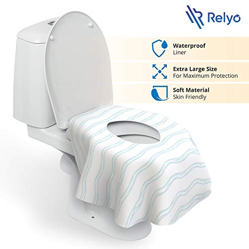 Toilet Seat Covers Disposable - 20 Pack - Waterproof, Ideal for Kids and Adults – Extra Large, Individually Wrapped for Travel, Toddlers Potty Training in Public Restrooms (Waves, 20)