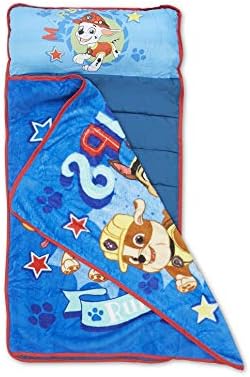 Paw Patrol We're a Team Toddler Nap-Mat Set– Quilted Nap Mat with Built-in Pillow and Plush Blanket – Portable Nap Mat for Daycare, Preschool, Sleepovers & Travel – for Boys or Girls