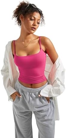 SUUKSESS Women Sexy Square Neck Tank Top Summer Y2K Going Out Basic Cami Shirt