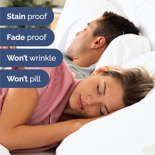 Queen 6 Piece Sheet Set - Cooling Sheets for Hot Sleepers - Hotel Luxury Bedding Set with 8-16 Inch Deep Pockets - 1 Flat & 1 Fitted & 4 Pillowcases - Ultra Soft, Easy Care and Wrinkle Free - White