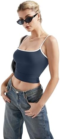 SUUKSESS Women Sexy Square Neck Tank Top Summer Y2K Going Out Basic Cami Shirt