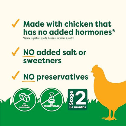 Beech-Nut Chicken Baby Food Pouches with 4g of Protein, Chicken Carrots Peas & Butternut Squash, Baby Puree Meat Baby Food Pouch, Stage 2, 3.5 oz Pouch (12 Pack)