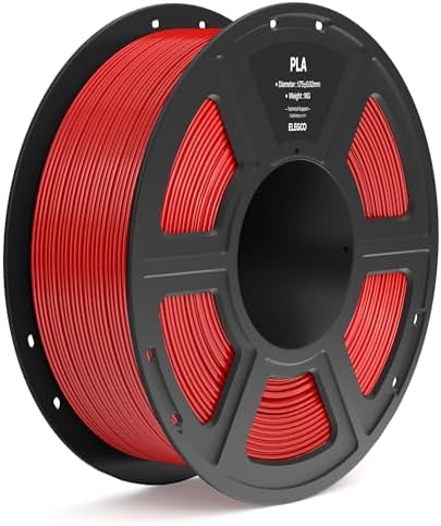 ELEGOO PLA Filament 1.75mm True Red 1KG, 3D Printer Filament Dimensional Accuracy +/- 0.02mm, 1kg Spool(2.2lbs) Fit Most FDM 3D Printers