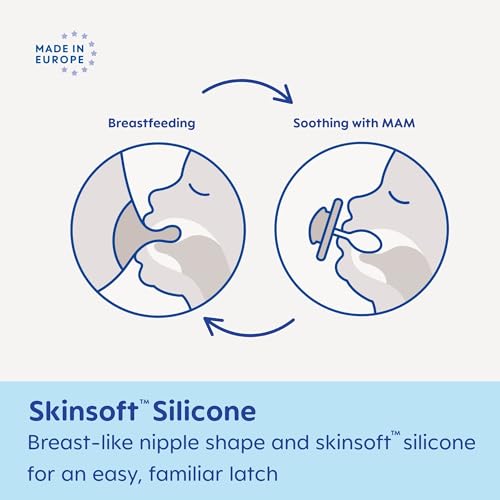 MAM Original Matte Baby Pacifiers, Binky for Girls 0-6 Months, BPA-Free Silicone Nipple, Easy to Clean, Best for Newborn Babies, Developed with Medical Experts, 6 Count Binkies